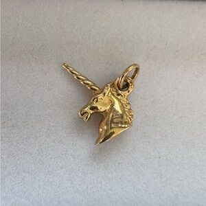 10K Gold Unicorn Head Charm
